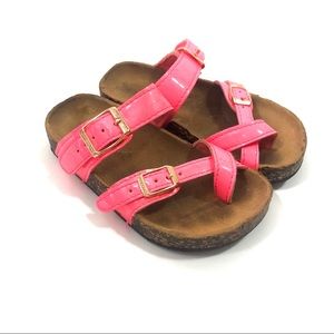 Hot pink Birkenstock inspired sandals